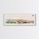 Leskovac Serbia Panoramic Travel Poster, Framed Canvas Print or Metal Wall Art, Travel Art, Home Decor, Panoramic Painting, Midcentury Art