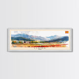 Lleida Spain Travel Print Wall Art, Panoramic City Art, Travel Art, Wall Decor, Vacation Gift, Framed Canvas Print Or Metal Art