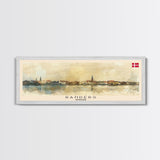 Randers Denmark Travel Art, City Art, Framed Canvas Print or Metal Wall Art, Europe Travel Poster, Panoramic Wall Art, Extra Wide Wall Art