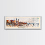 Szolnok Hungary Wall Art, Panoramic Travel Poster, Panoramic Framed Canvas Print, City Wall Art, Wall Hanging Home Decor, Travel Art
