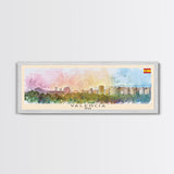 Valencia Spain Travel Art, City Art, Framed Canvas Print or Metal Wall Art, Europe Travel Poster, Panoramic Wall Art, Extra Wide Wall Art