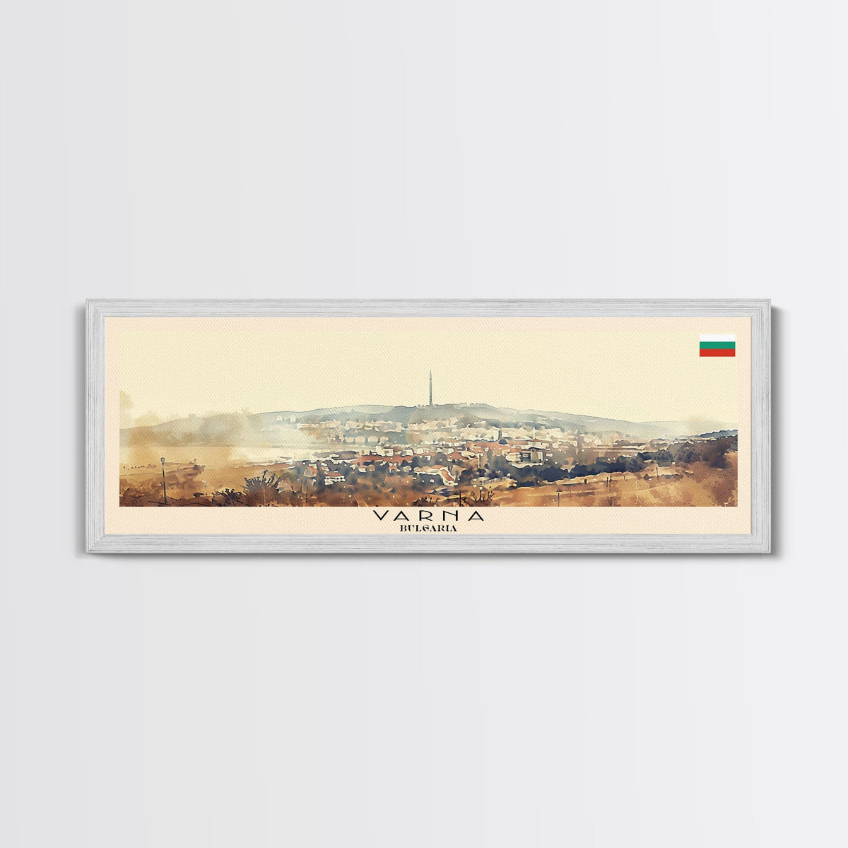 Varna Bulgaria Wall Art, Panoramic Travel Poster, Panoramic Framed Canvas Print, City Wall Art, Wall Hanging Home Decor, Travel Art