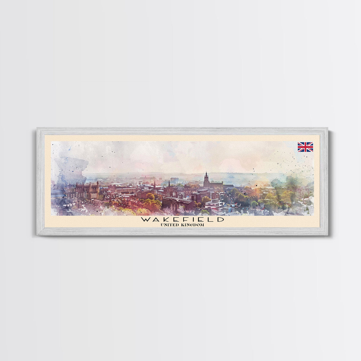 Wakefield United Kingdom Travel Print Wall Art, Panoramic City Art, Travel Art, Wall Decor, Vacation Gift, Framed Canvas Print Or Metal Art