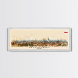 Sosnowiec Poland Panoramic Travel Poster, Framed Canvas Print or Metal Wall Art, Travel Art, Home Decor, Panoramic Painting, Midcentury Art