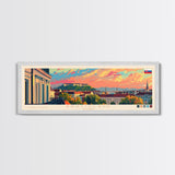 Bratislava Slovakia Wall Art, Panoramic Travel Poster, Panoramic Framed Canvas Print, City Wall Art, Wall Hanging Home Decor, Travel Art