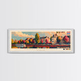 Haarlemmermeer Netherlands Panoramic Travel Poster, Framed Canvas Print or Metal Wall Art, Travel Art, Home Decor, Panoramic Painting, Midcentury Art