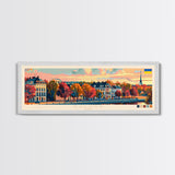 Kaluga Russia Panoramic Travel Poster, Framed Canvas Print or Metal Wall Art, Travel Art, Home Decor, Panoramic Painting, Midcentury Art