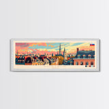 Kortrijk Belgium Travel Print Wall Art, Panoramic City Art, Travel Art, Wall Decor, Vacation Gift, Framed Canvas Print Or Metal Art