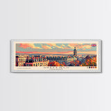 Sheffield United Kingdom Wall Art, Panoramic Travel Poster, Panoramic Framed Canvas Print, City Wall Art, Wall Hanging Home Decor, Travel Art
