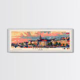 Szczecin Poland Travel Print Wall Art, Panoramic City Art, Travel Art, Wall Decor, Vacation Gift, Framed Canvas Print Or Metal Art