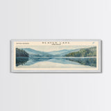 Beaver Lake Arkansas Framed Canvas Print, Panoramic Lake House Decor, Scenic Painting, Travel Poster, Rustic Art, Nature Wall Art