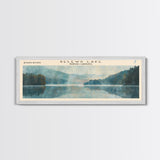 Belews Lake North Carolina Panoramic Framed Canvas Print, Lake House Decor, Scenic View, Travel Poster, Minimalist Art, Home Decor