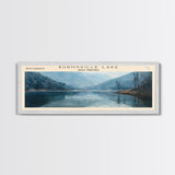 Burnsville Lake West Virginia Framed Canvas Print, Panoramic Lake House Decor, Wall Art, Travel Poster, Modern Lake Painting, Nature Art