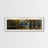 Caddo Lake Louisiana Framed Canvas Print, Lake House Decor, Panoramic Wall Art, Travel Poster, Rustic Lake Painting, Nature Art