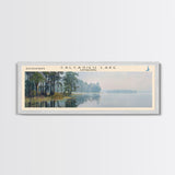 Calcasieu Lake Framed Canvas Print, Lake House Art, Panoramic Wall Art, Travel Poster, Minimalist Lake Painting, Home Decor