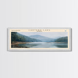 Carters Lake Georgia Framed Canvas Print, Panoramic Lake House Decor, Wall Art, Travel Poster, Rustic Lake Painting, Nature Art