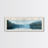 Cormorant Lake Framed Canvas Print, Lake House Decor, Panoramic Wide Art, Travel Poster, Rustic Lake Painting, Home Decor