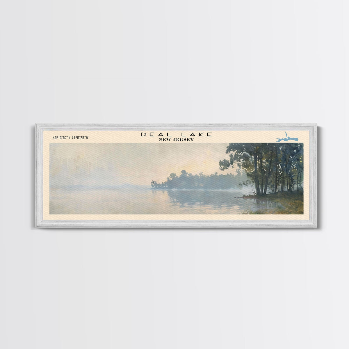 Dead Lakes Florida Framed Canvas Print, Lake House Decor, Panoramic Wall Art, Travel Poster, Modern Lake Painting, Nature Art
