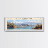 Lake Berryessa California Framed Canvas Print, Panoramic Lake House Decor, Wall Art, Travel Poster, Serene Lake Painting, Home Decor