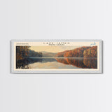 Lake James North Carolina Framed Canvas Print, Lake House Decor, Panoramic Wall Art, Travel Poster, Scenic Lake Painting, Nature Art
