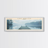 Lake Sinclair Georgia Framed Canvas Print, Lake House Decor, Panoramic Wall Art, Travel Poster, Beautiful Landscape Painting, Modern Art