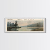 Lake Thompson South Dakota Framed Canvas Print, Lake House Decor, Panoramic Wall Art, Travel Poster, Serene Landscape Painting, Living Room Decor