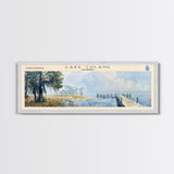 Lake Tulane Florida Framed Canvas Print, Lake House Decor, Panoramic Wall Art, Travel Poster, Landscape Painting, Bedroom Decor