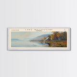 Lake Willoughby Vermont Framed Canvas Print, Lake House Decor, Panoramic Wall Art, Travel Poster, Scenic Landscape Painting, Living Room Decor