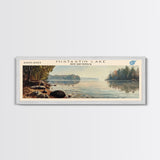 Navajo Lake New Mexico Framed Canvas Print, Lake House Decor, Panoramic Wall Art, Travel Poster, Landscape Painting, Bedroom Decor