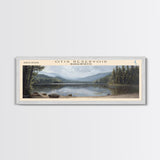 Pibel Lake Nebraska Framed Canvas Print, Lake House Decor, Panoramic Wall Art, Travel Poster, Beautiful Landscape Painting, Modern Art