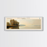 Pyramid Lake Framed Canvas Print, Lake House Decor, Panoramic Travel Poster, Scenic Wall Art, Modern Art