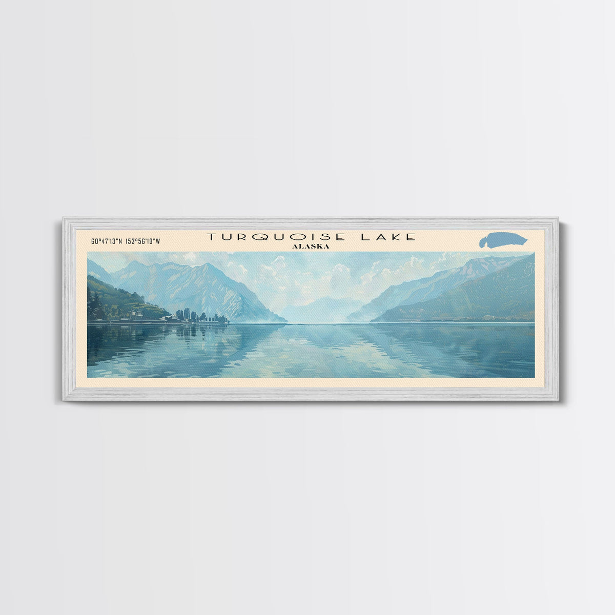 Walker Lake USA Nevada Panoramic Wall Art, Framed Canvas Print, Lake House Decor, Travel Poster, Beautiful Lake Scene, Bedroom Decor