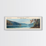 Windigo Lake Panoramic Wall Art, Framed Canvas Print, Lake House Decor, Travel Poster, Beautiful Lake Scene, Living Room Art