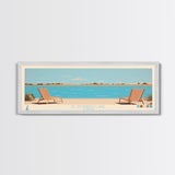 El Dorado Lake Kansas Framed Canvas Print, Panoramic Wall Art, Midcentury Modern, Pop Art, Living Room Art, Travel Poster, Vintage Lake Art