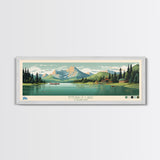 Emerald Lake Colorado Framed Canvas Print, Panoramic Art, Midcentury Modern, Pop Art, Living Room Wall Art, Travel Poster, Lake Art