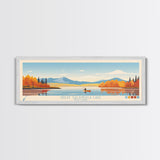 Great Sacandaga Lake New York Framed Canvas Print, Panoramic Art, Midcentury Modern, Pop Art, Bedroom Decor, Travel Poster, Lake House Art, Home Decor