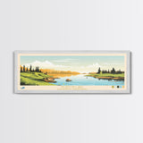 Horton Lake Northwest Territories Framed Canvas Print, Panoramic Art, Midcentury Modern, Pop Art, Living Room Decor, Travel Poster, Lake House Decor