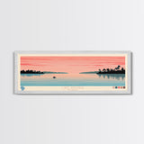 Lake Apopka Florida Framed Canvas Print, Panoramic Art, Midcentury Modern, Pop Art, Living Room Wall Art, Travel Poster, Lake House Decor