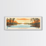 Lake Mattamuskeet North Carolina Framed Canvas Print, Panoramic Wall Art, Midcentury Modern, Pop Art, Bedroom Art, Travel Poster, Lake House Decor