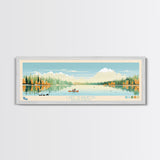 Lake Tewaukon North Dakota Framed Canvas Print, Panoramic Wall Art, Midcentury Modern, Pop Art, Living Room Decor, Travel Poster, Lake House Art