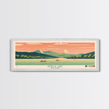 Seneca Lake, New York Framed Canvas Print, Panoramic Wall Art, Midcentury Modern Decor, Pop Art, Bedroom Decoration, Travel Poster