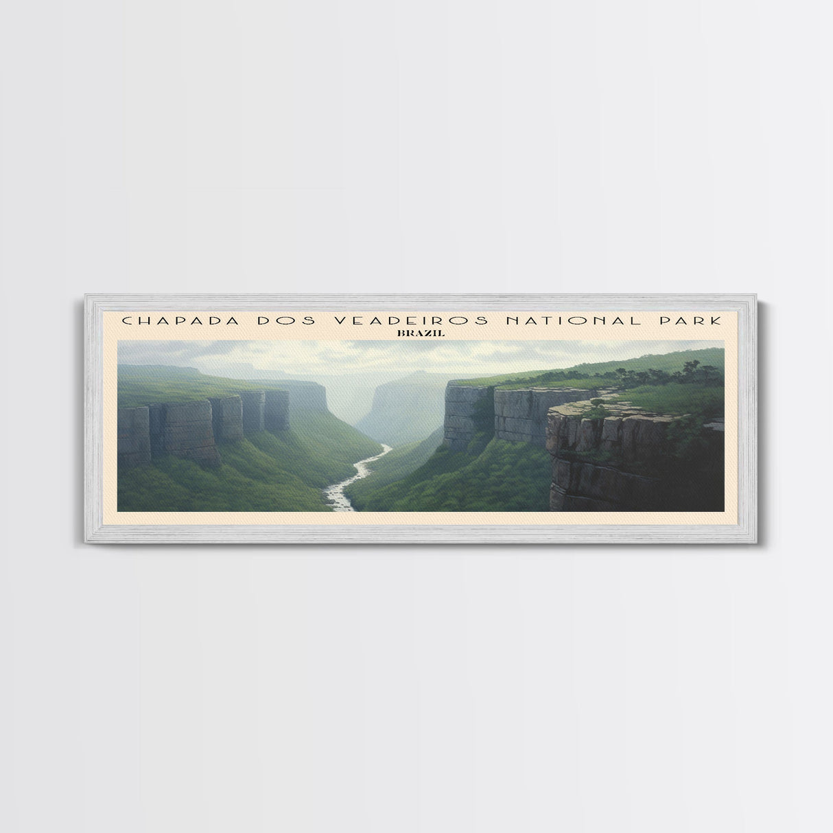 Chapada dos Veadeiros National Park COUNTRY | Framed Travel Poster Canvas Print | Trendy Wall Art | Watercolor Painting | Living Room Art | Unique Art