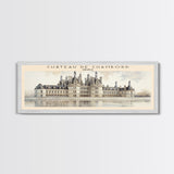Château de Chambord Travel Poster Print, Framed Canvas Print, COUNTRY Travel Art, Wood Framed Art, Wall Hanging, Home Decor