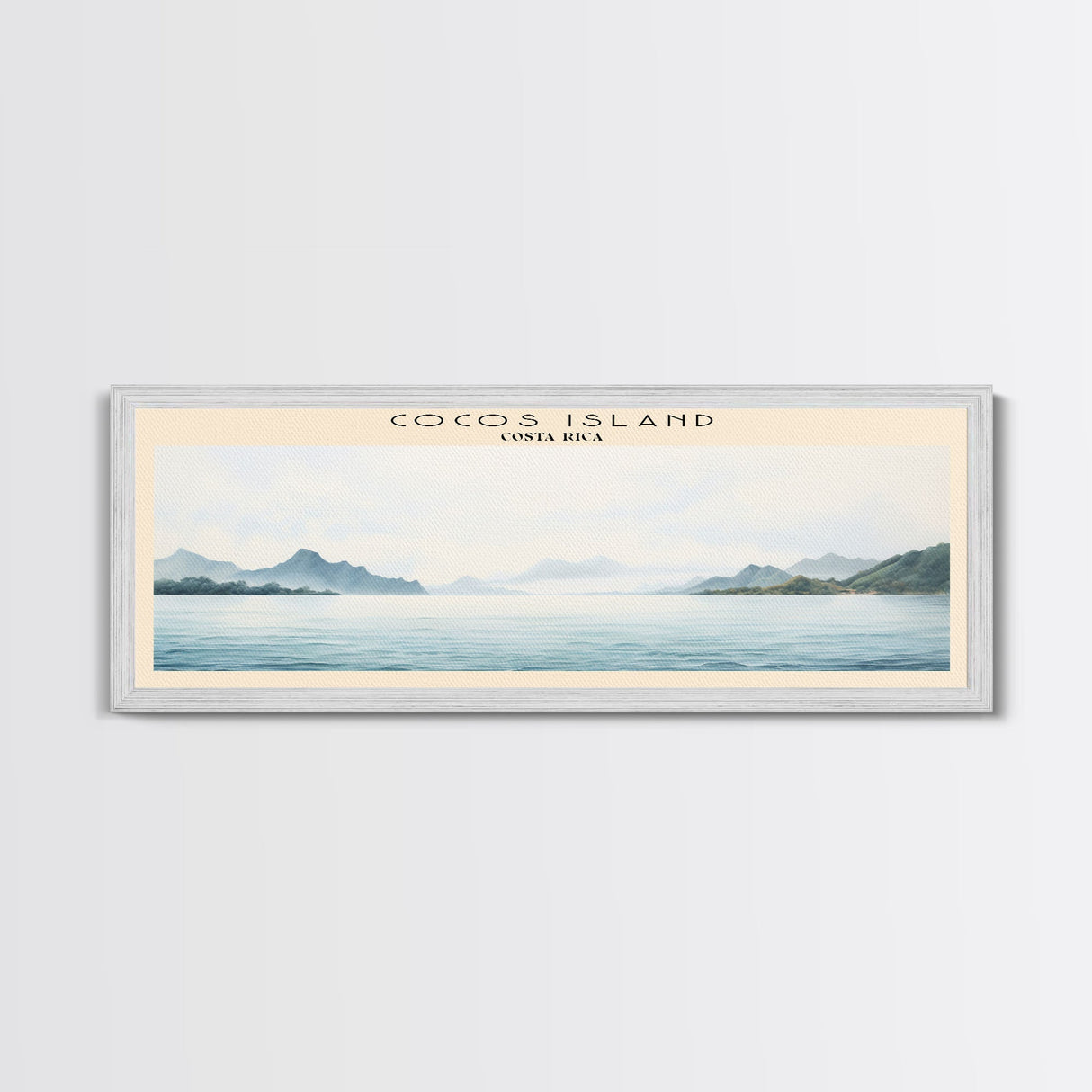 Cocos Island COUNTRY | Framed Travel Poster Canvas Print | Trendy Wall Art | Watercolor Painting | Living Room Art | Unique Art
