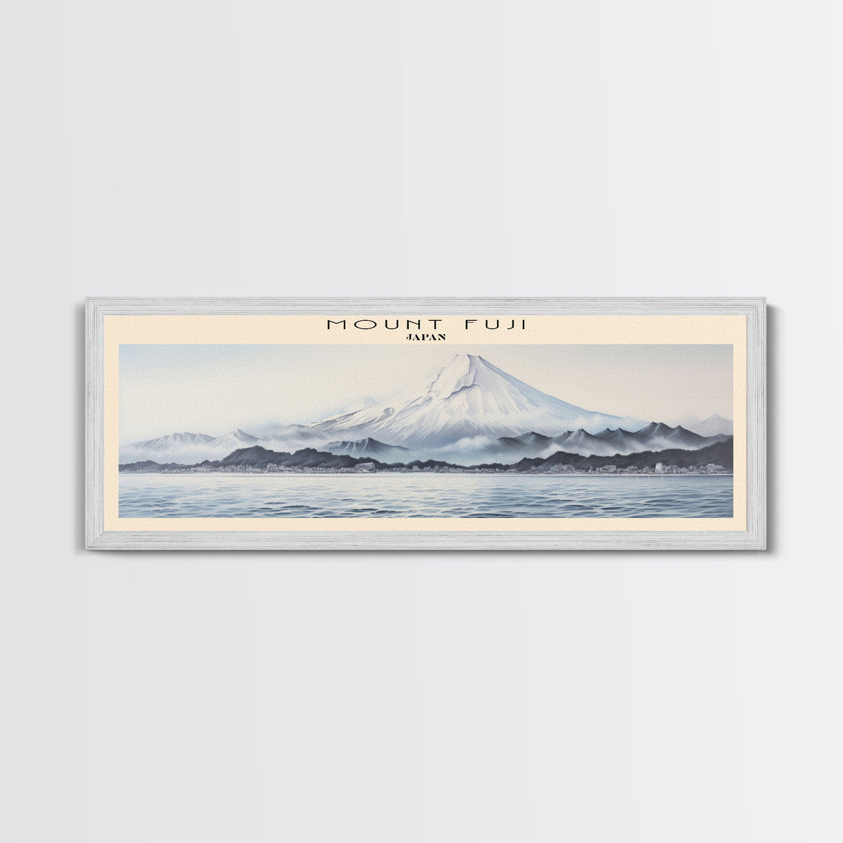 Mount Fuji Travel Art Framed Canvas Print, COUNTRY Wall Decor, Home Decor, Travel Poster, Vintage Wall Art, Watercolor Painting