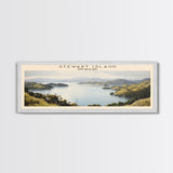 Stewart Island Travel Poster Print, Framed Canvas Print, COUNTRY Travel Art, Wood Framed Art, Wall Hanging, Home Decor