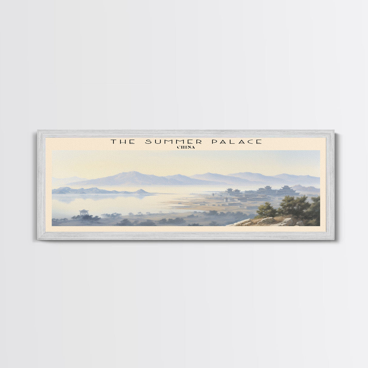 The Summer Palace COUNTRY Travel Poster Print, Framed Canvas Print, COUNTRY Travel Art, Wood Framed Art, Wall Hanging, Home Decor