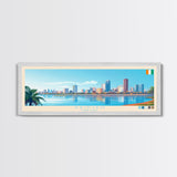 Abidjan, Ivory Coast Panoramic Travel Poster Canvas Print, Abidjan, Ivory Coast Painting, Ivory Coast Art, Abidjan Travel Art, Guest Room Painting