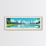 Brasilia, Brazil Panoramic Travel Poster Canvas Print, Brasilia, Brazil Painting, Brazil Art, Brasilia Panoramic Travel Art, Travel Painting