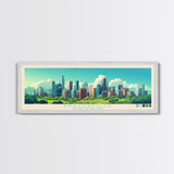 Brazzaville, Republic of the Congo Panoramic Travel Poster Canvas Print, Brazzaville, Republic of the Congo Painting, Republic of the Congo Art, Brazzaville Travel Art, Living Room Painting